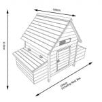 House design chicken coop with two nest boxes that have opening roofs