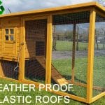 Weather proof chicken coop with large run area