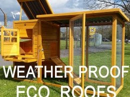 Weather proof chicken coop with large run area