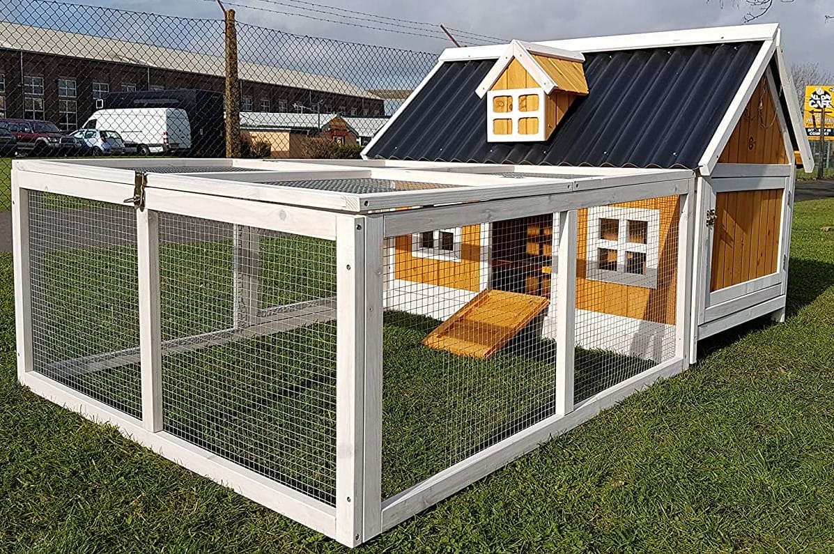 Yellow Eco chicken house with run
