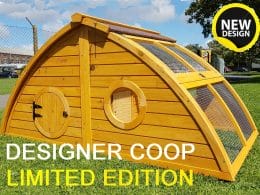 Half Moon design chicken coop. Semi circle chicken coop