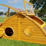 Half Moon design chicken coop. Semi circle chicken coop