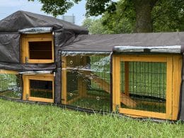 transparent and black cover for extra large Smokey design rabbit hutch