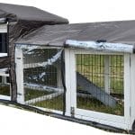 XXL raised, wooden rabbit hutch with ramp and run