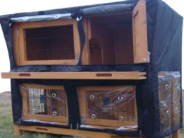 Rabbit Hutch Rain Sun Winter COVER for LARGE 2 Tier hutches